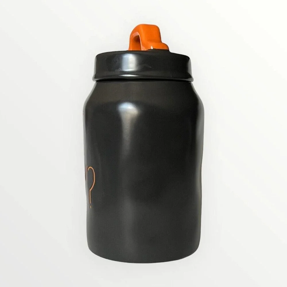 Rae Dunn GOT CANDY? Halloween Black Orange Logo Ceramic Canister With Lid